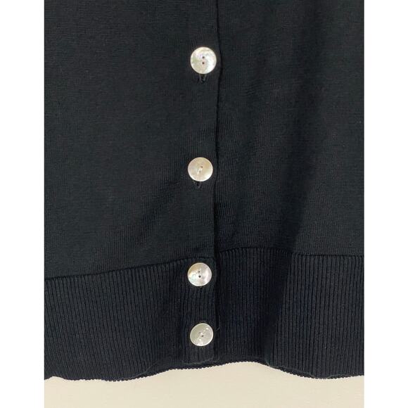 Anthropologie Shae Button Front Cardigan Black XL Cotton Minimalist Contemporary - Picture 4 of 9
